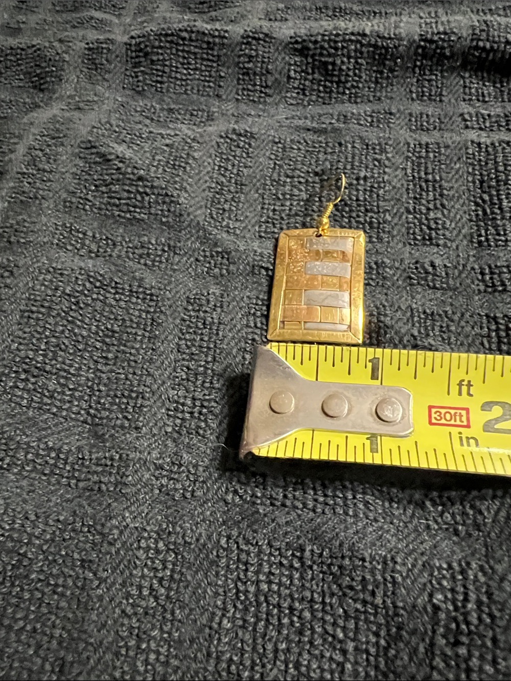 Trades of Hope Gold and Silver Mosaic Rectangle Drop Earrings - Picture 4 of 4